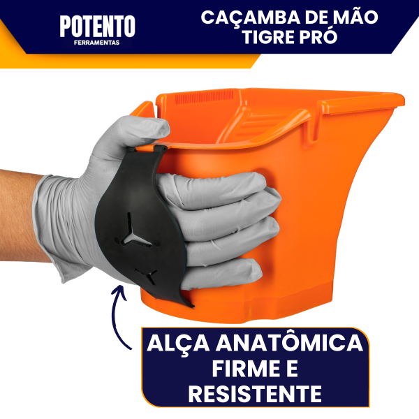 Caçamba De Mão Tigre Pro 2 Litros Para pintura Com Alça Ideal Para Uso Em Altura - Imagem 4