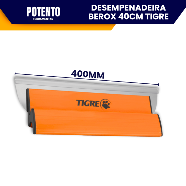 Desempenadeira Berox Tigre 40cm, Aço Inox Com Lâmina Flexível, Lisa, Para Massa Corrida, Efeitos Decorativos - Imagem 5