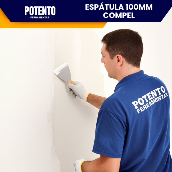 Espátula De Aço Inox Lisa 10cm Com Cabo de Madeira Para Massa Corrida - Imagem 5