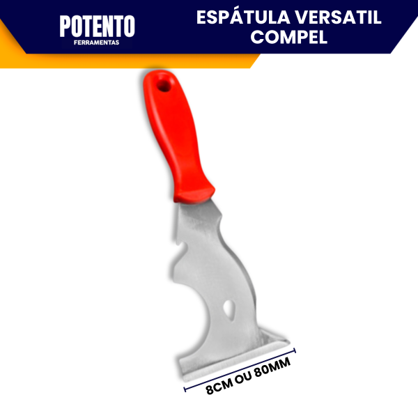 Espátula Multiuso Versátil De Aço Inox Profissional 8cm Lisa Para Pintores - Imagem 3