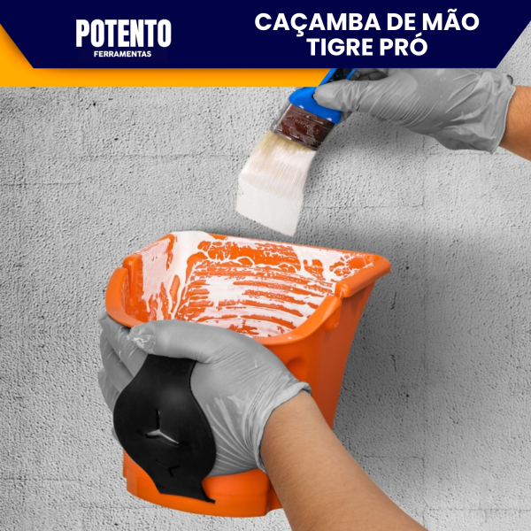 Caçamba De Mão Tigre Pro 2 Litros Para pintura Com Alça Ideal Para Uso Em Altura - Imagem 7